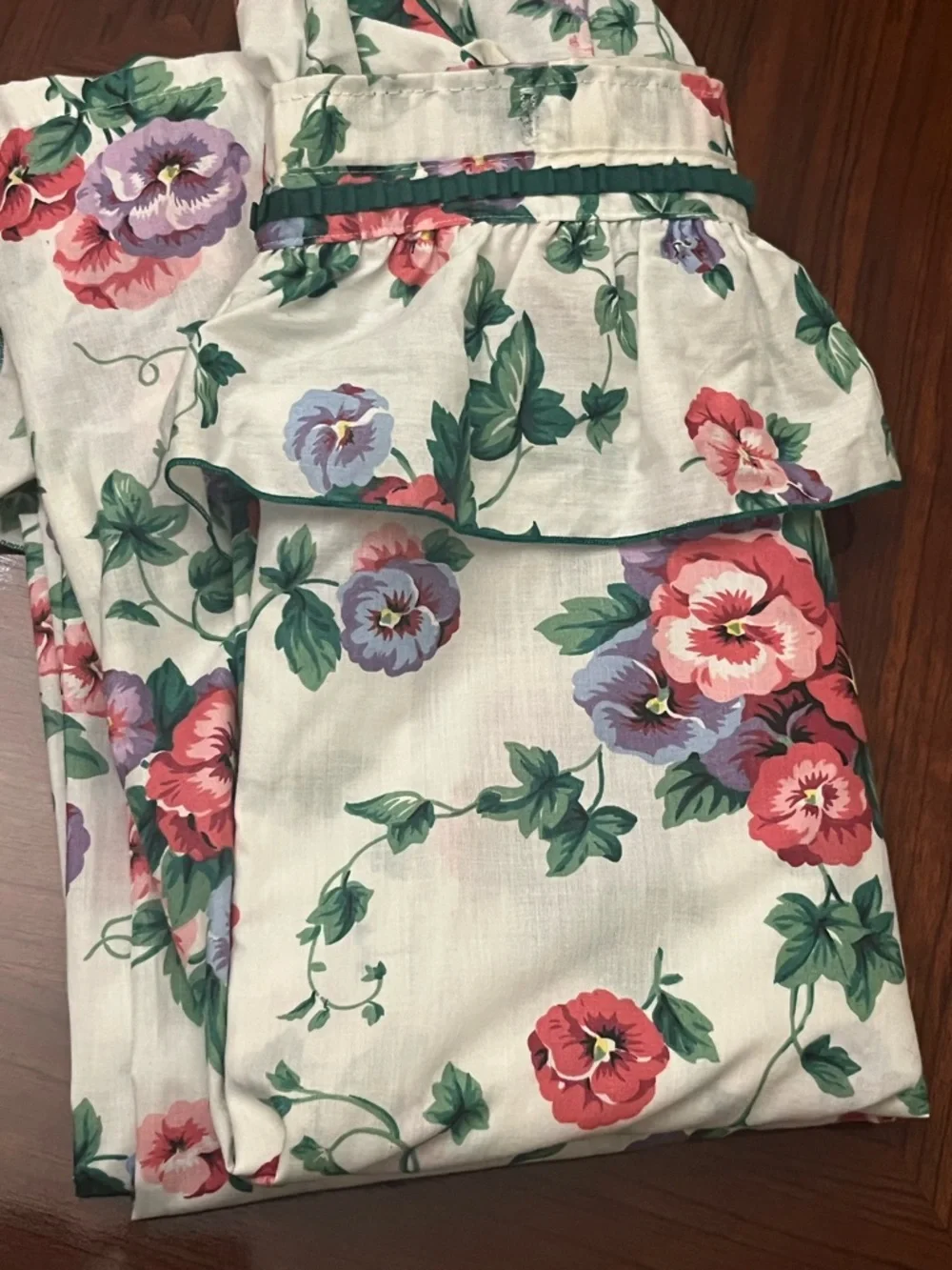 Floral Vintage Shower curtain Panel - Red, Purple & Green Flowers